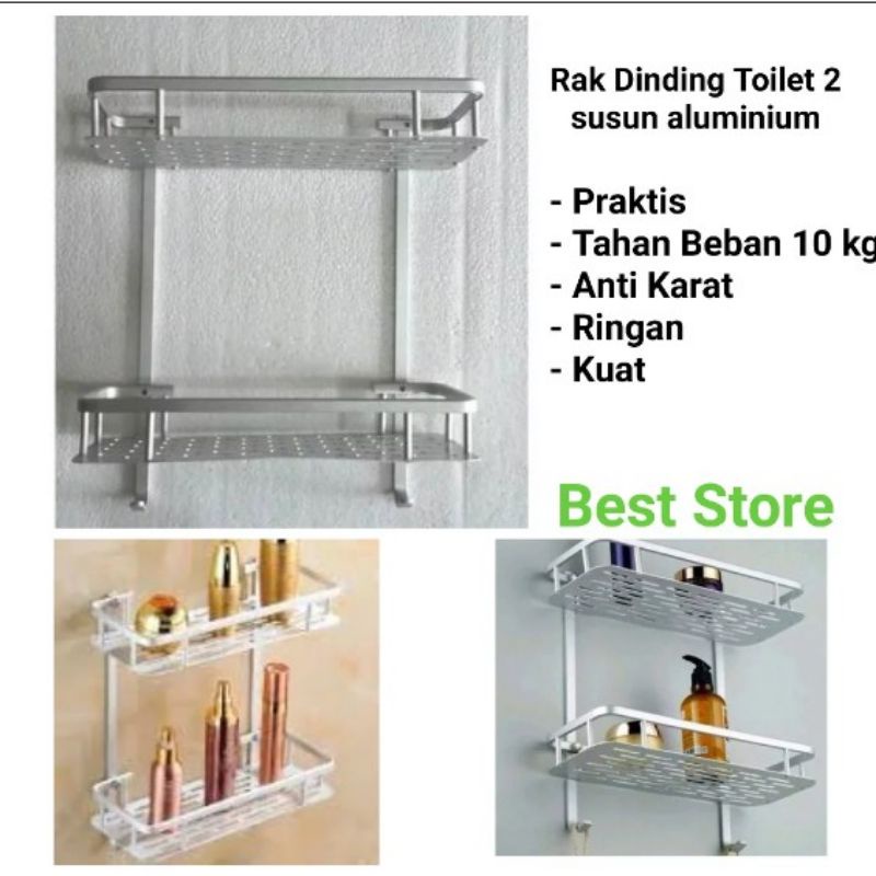 Rak sabun kamar mandi 2 susun / Rak kamar mandi double layer