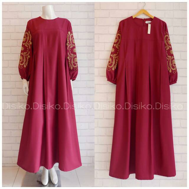 Gamis polos bordir by Disiko