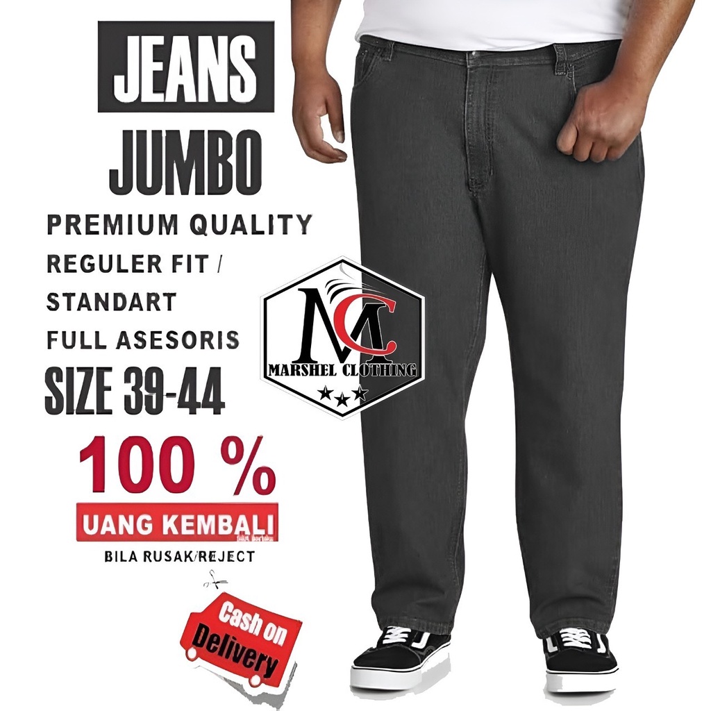 RCL - Celana Jeans Garmen Panjang Pria Reguler Jumbo Big Size Jens Cowok Standar Ukuran Besar 38 s/d 44