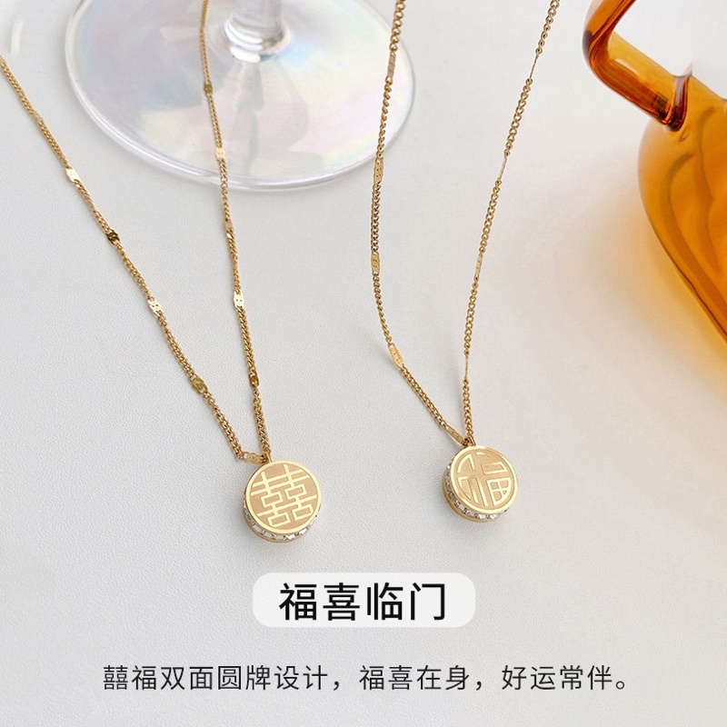 kalung titanium cina asli cantik diamonde