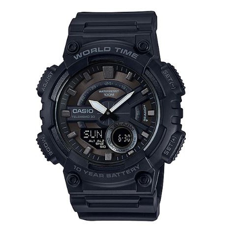 Casio Original  AEQ-110W-1B Jam Tangan Pria - Digital - Karet - Black G-shock