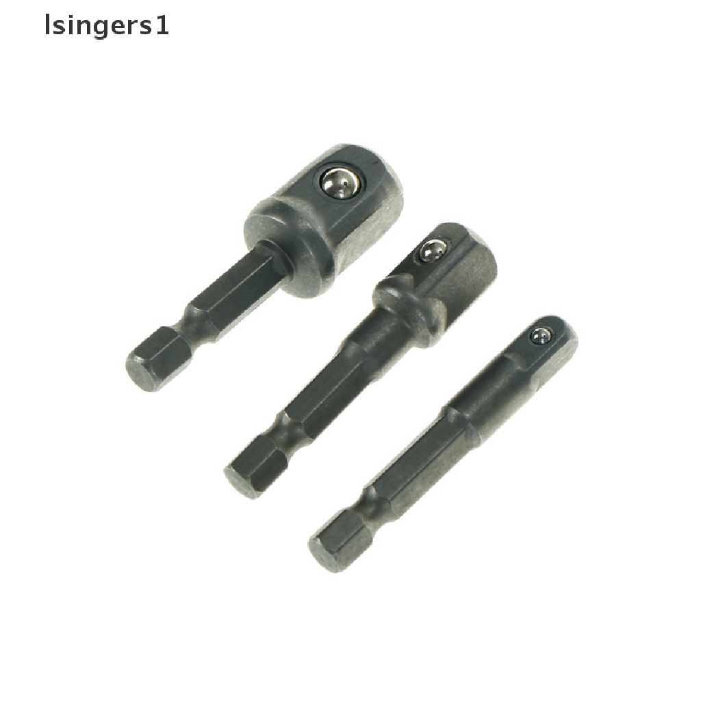 (lsingers1) 3pcs / Set Adapter Mata Bor Hex Shank 1 / 4 &quot;3 / 8&quot; 1 / 2 &quot;