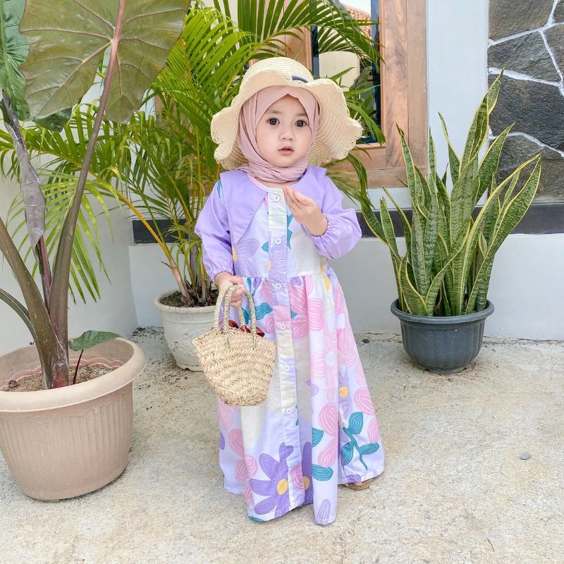 DRESS ANAK GAMIS TANPA JILBAB KATUN LUCU USIA 1 2 3 4 5 6 7 8 TAHUN