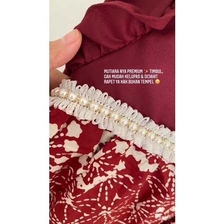 Salma Blouse Atasan Batik Kerja Kantor Cantik Cap Katun Modern Modis Kekinian Maroon