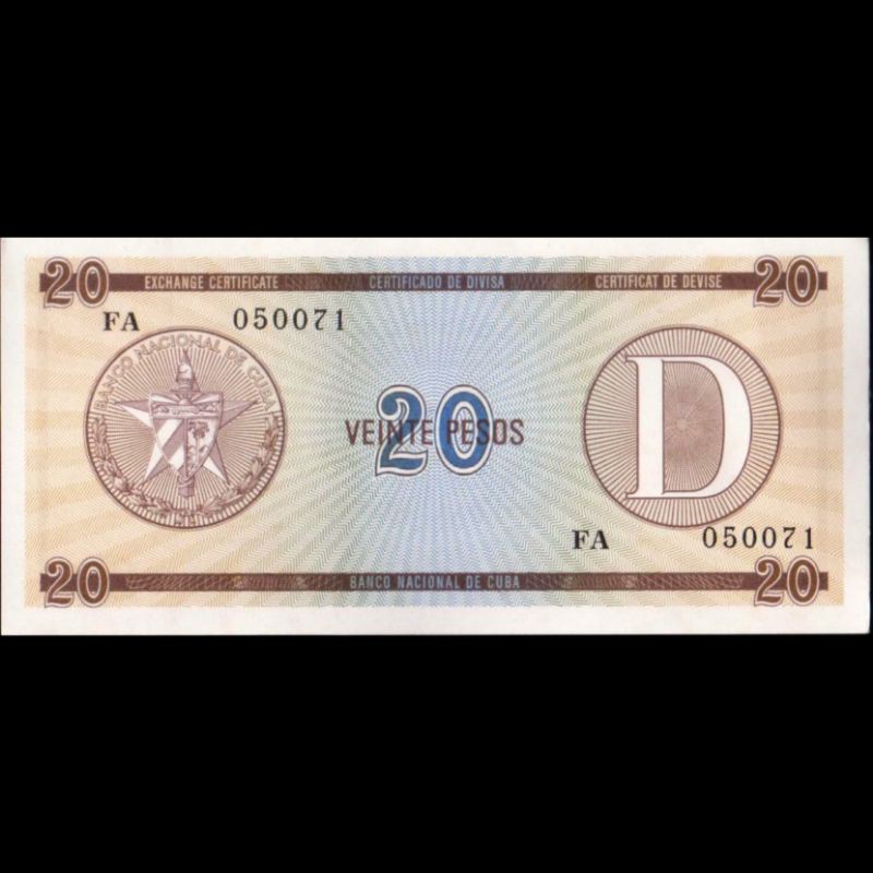 Uang Kuno Luar Atau Asing 20 Pesos Cuba D Series Tahun 1985