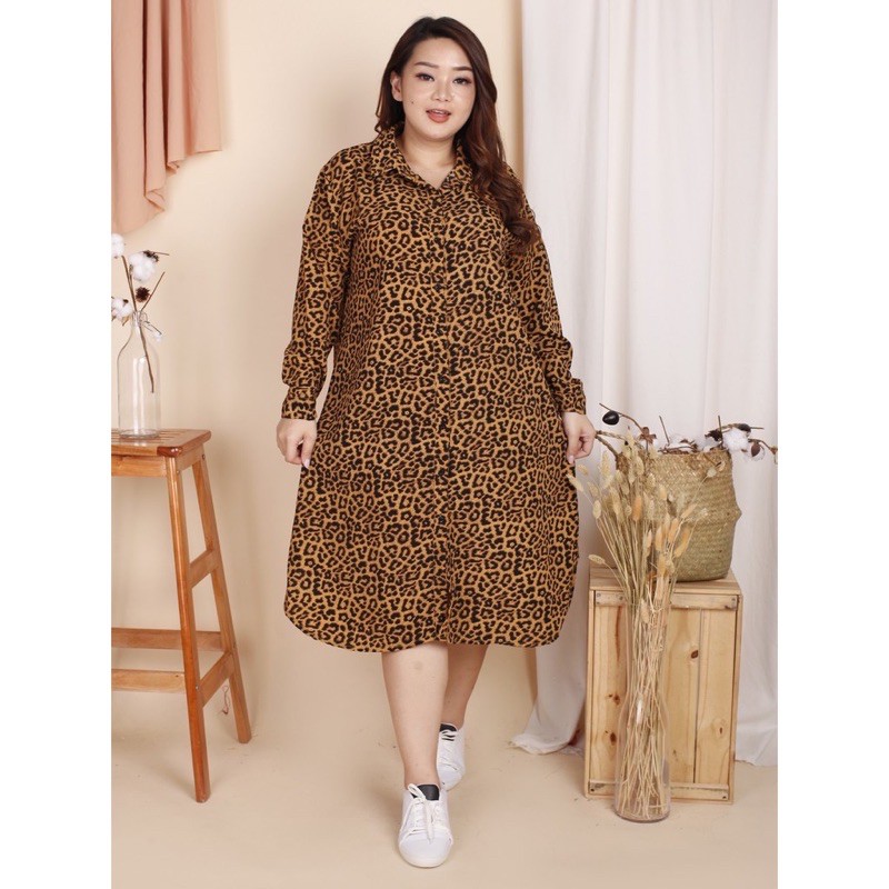 tunik jumbo wanita motif leopard LD 130