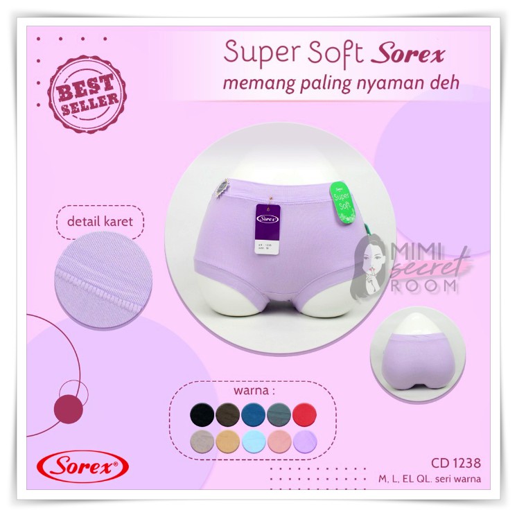 ❤ MIMI ❤ CD Wanita Sorex 1238 super soft karet besar / cd basic M L EL QL