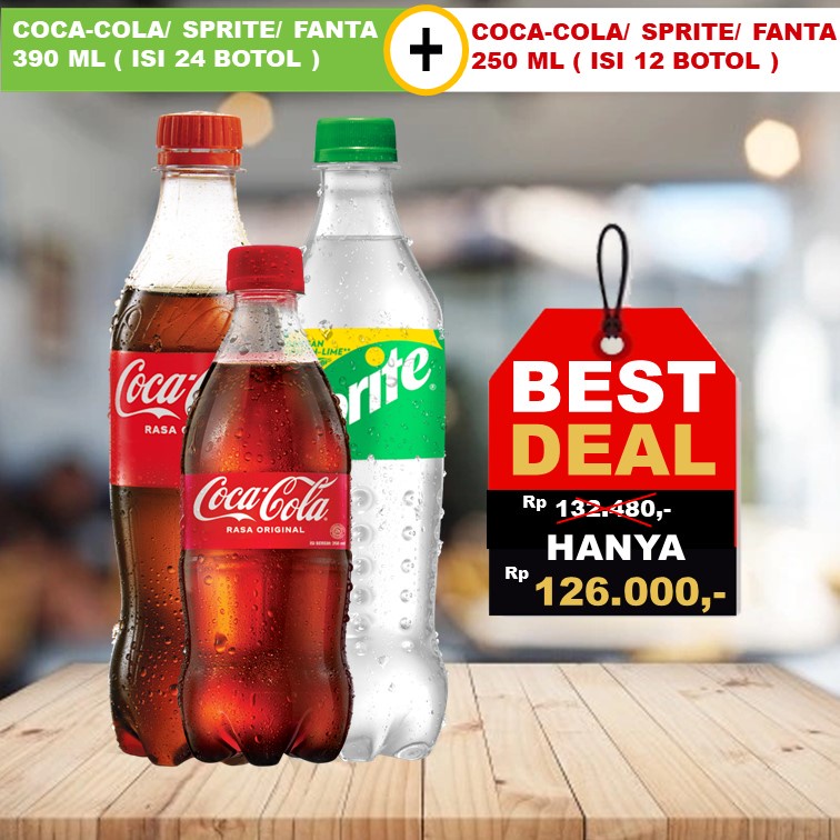 

PROMO PAKET COCA-COLA / SPRITE/ FANTA 390 ML & 250 ML