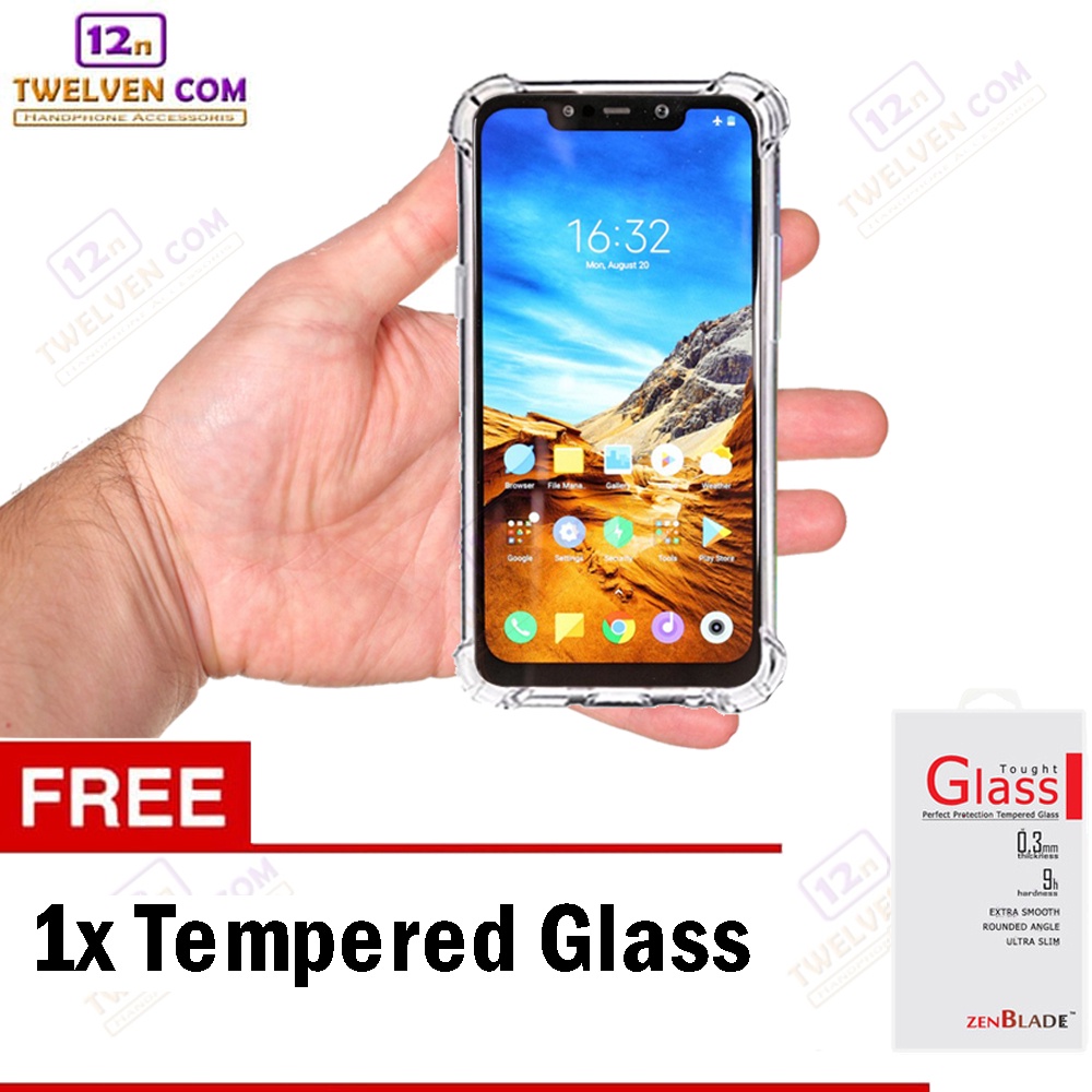 [FLASH SALE] Case Anti Crack Anti Shock Softcase Xiaomi Pocophone F1 - Free Tempered Glass