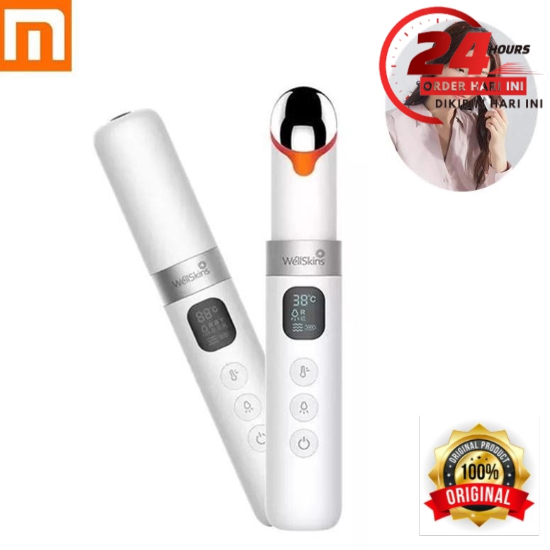 [TM] ORIGINAL  Wellskins Alat Pijat Mata Electric Pen Eye Massager Anti Aging  - White