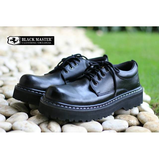 UNDERGROUND LOW SOLE BLACK - BLACK MASTER | Sepatu Low Boots Pria Kulit Asli Biker Casual Ngampus