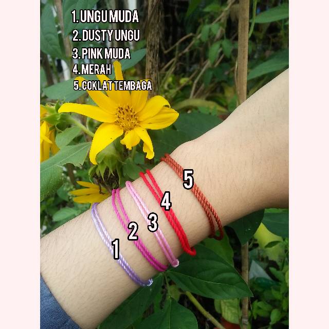 (3pcs) Gelang Benang Rajut Polos Simpul Biasa