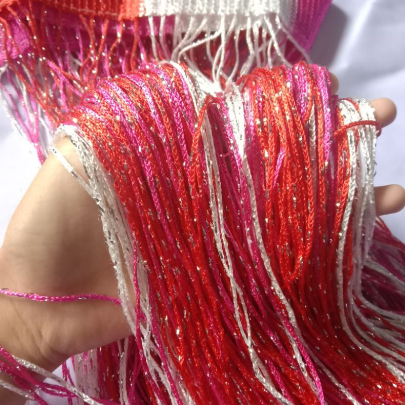 Tirai benang gliter / Tirai Glitter pelangi / Tirai pembatas ruangan / Tirai Pintu