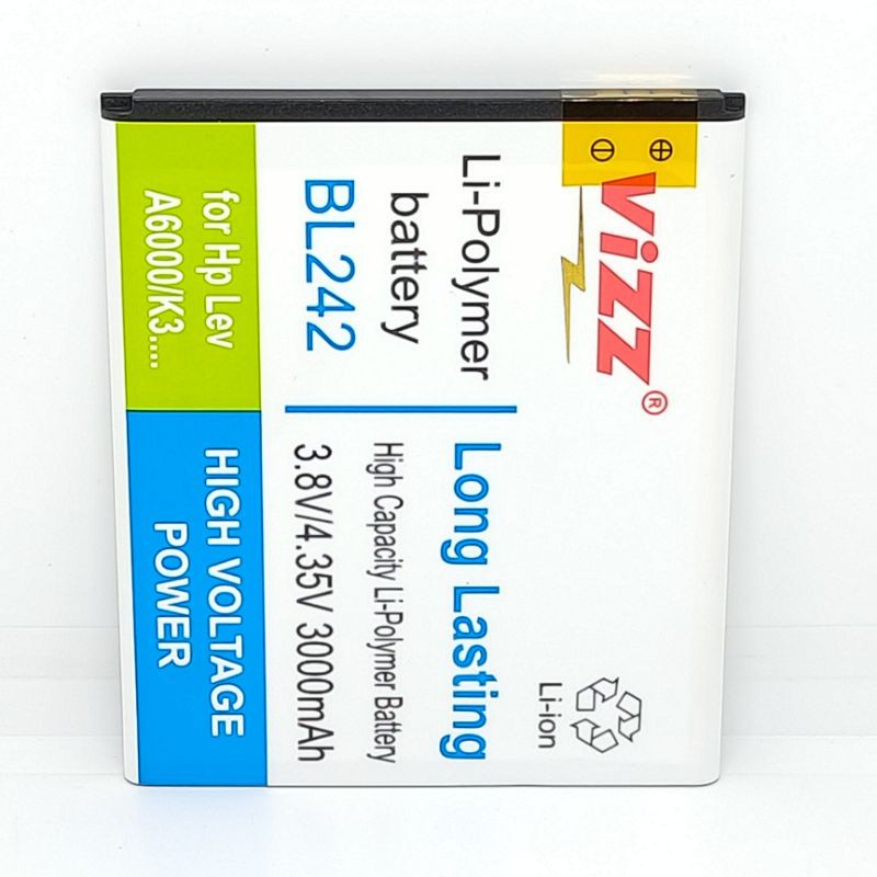 Baterai Batre Vizz Lenovo A6000 / A6000 Plus / A6600 / BL242 Original Vizz