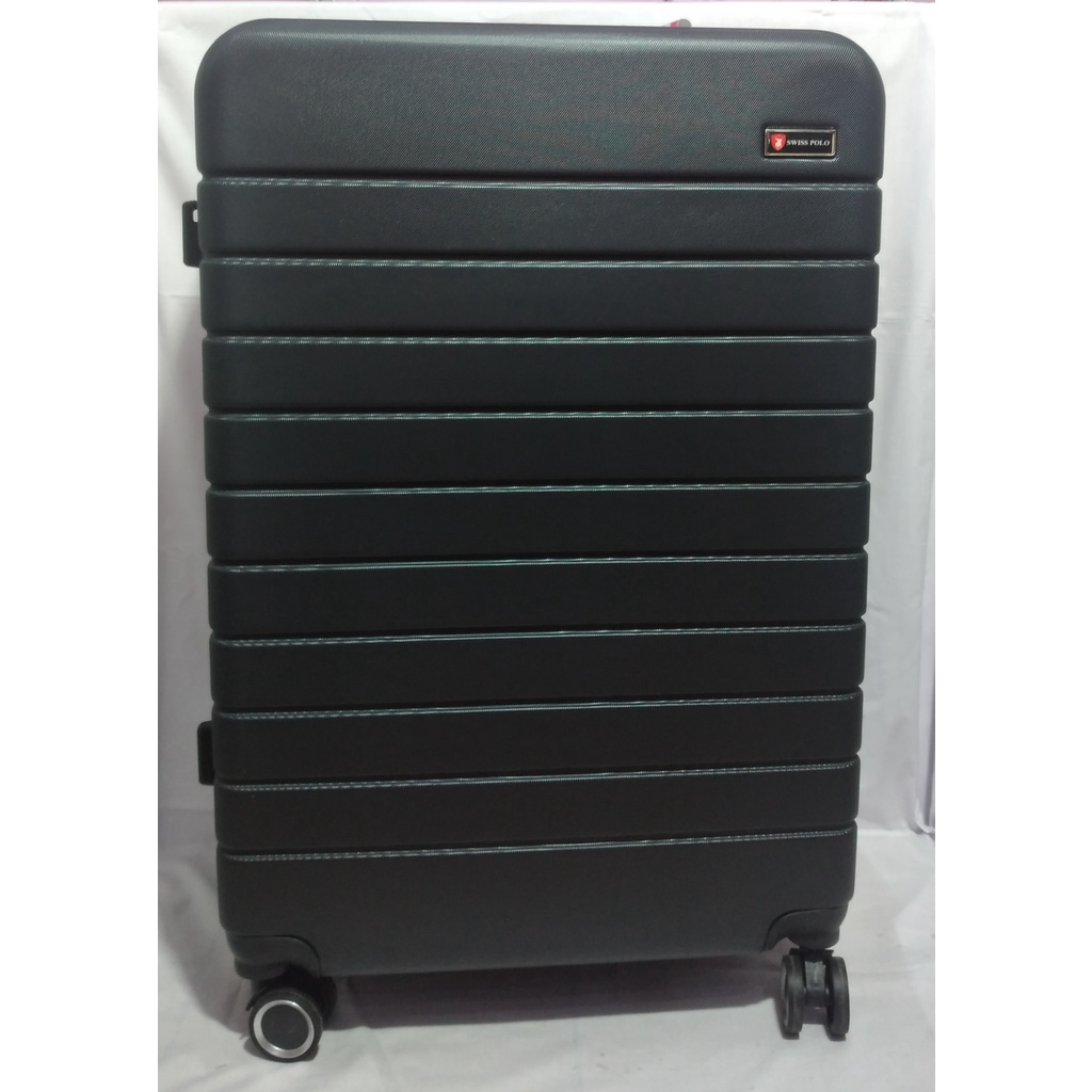 Koper Swiss Polo Bahan Fiber Jumbo Besar 28 inch Ukuran Bagasi Roda 4 Putar