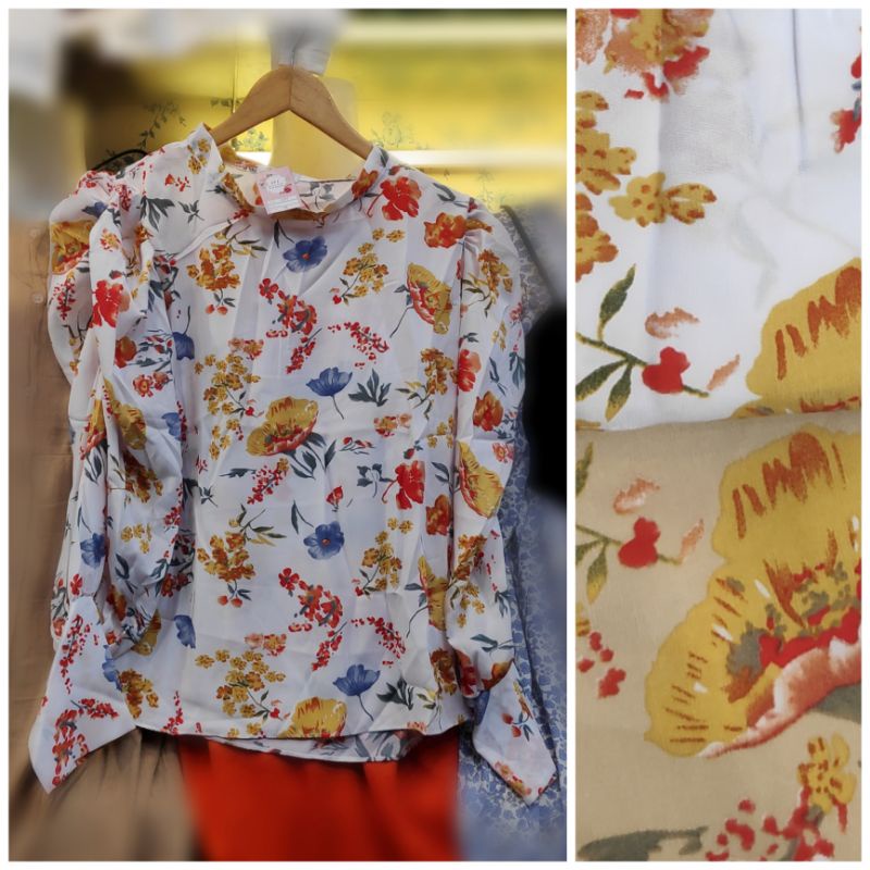 ATASAN BLOUSE REMAJA WANITA MOTIF BUNGA IMPORT