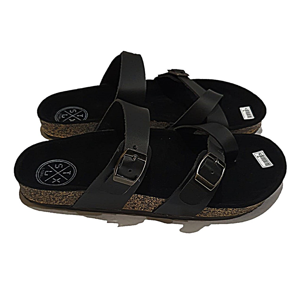 sandal pria kekinian TRACER BLACK Sandal Pria Casual Handmade Premium