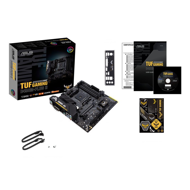 ASUS TUF GAMING B450M-PLUS II (AM4, AMD B450, DDR4, USB3.1, SATA3)