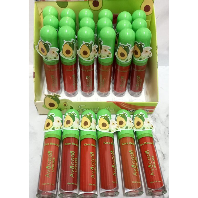 [6PCS ] LIP GLOSS KISS BEAUTY AVOCADO NO.