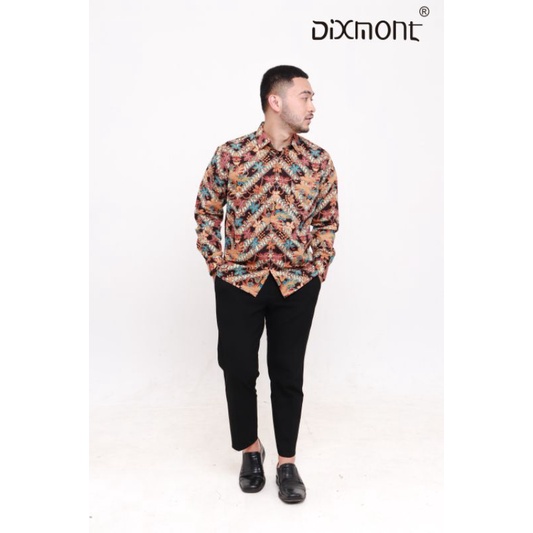 Dixmont Kemeja Pria Batik Panjang Hem BL00621