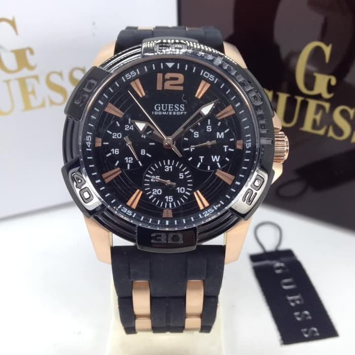 Jam Tangan Pria Gc Guess W0366G4 Black 45mm Ori BM