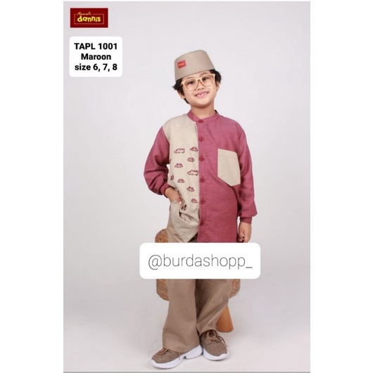 Baju Muslim anak Dannis Laki Laki TAPL 1001 Size 6, 7, 8 (Baju koko)