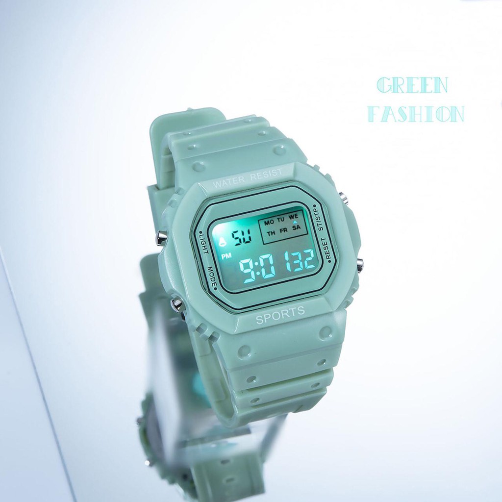 OSM JKT J5041 Jam Tangan Wanita Student Waterproof Digital Watch / Jam Fashion Korea Style Digital-Hijau