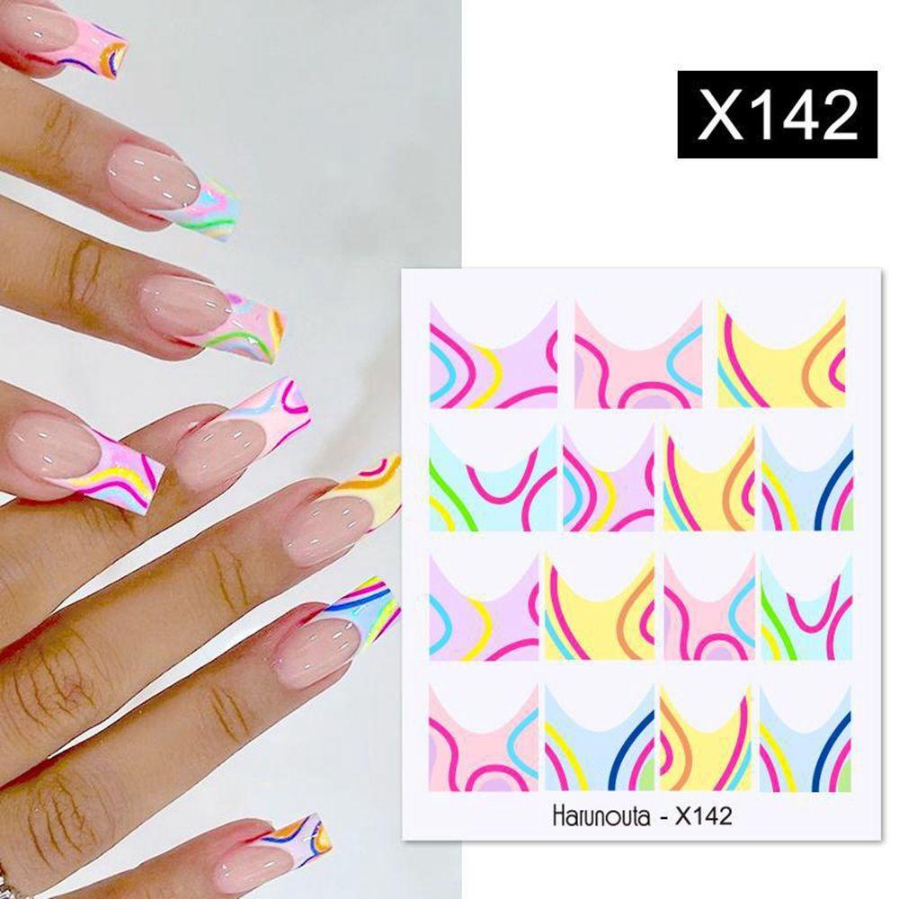 1 Lembar Stiker Kuku Pola Bunga Kupu-Kupu Geometris Untuk Dekorasi Nail Art