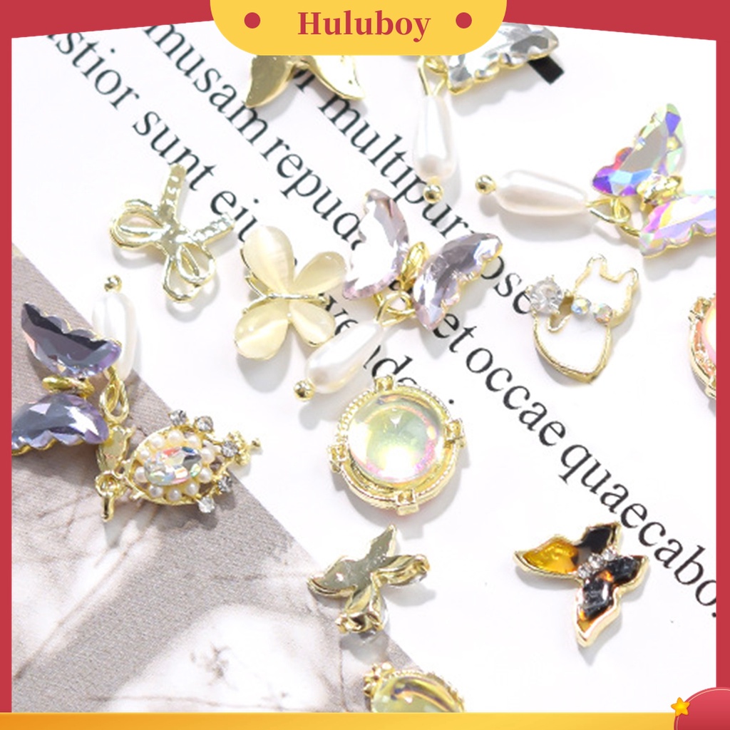 Huluboy Huluboy♡ Butterfly Berlian Imitasi Bentuk Kupu-Kupu Untuk Dekorasi Nail Art