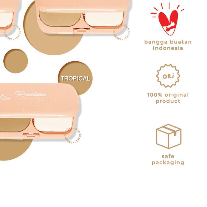 ✸ REVELINE Brightening Two Way Cake Bedak New Packaging Ivory // Natural // Tropical (14gr) ☝