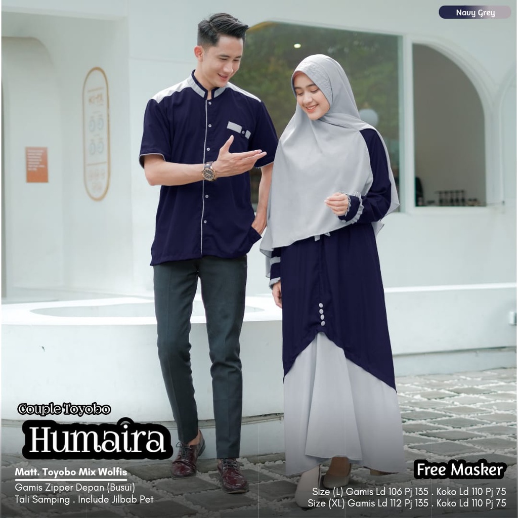 Couple Humaira Best Seller Gamis & Koko Toyobo mix Wolfis