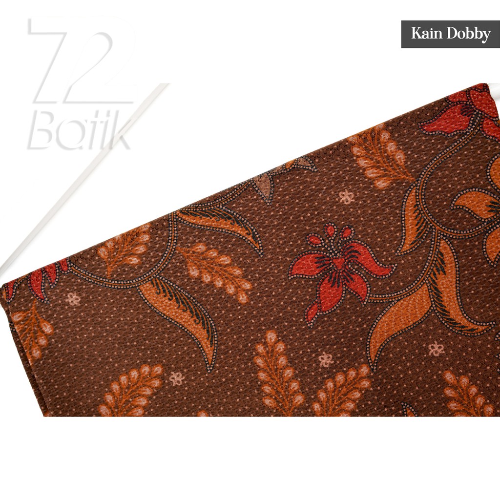 KAIN BATIK PREMIUM Dobby Motif Kembang Warna Coklat Cokelat Choklat Orange Oranye Doby 721385 Cap 72 Jarik Jarit Samping Kebat Panjang Batik Dobby Modern Premium Bahan Seragam Batik Pernikahan Kantor Keluarga Murah Kamen Jadi Batik Bali Lembaran