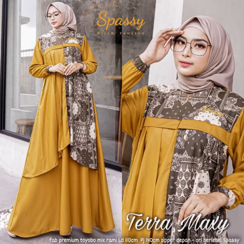 READY DUSTY & ZAITUN SIAP KIRIM TERRA MAXY ORIGINAL BY SPASSY GAMIS MAXY DRESS PREMIUM TOYOBO
