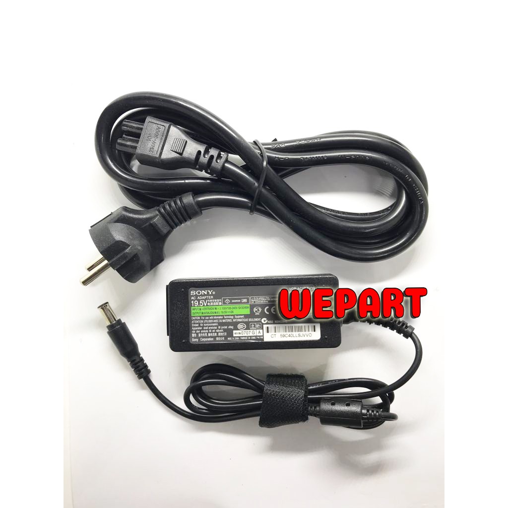 Adaptor Charger Casan Original Laptop Sony Vaio 19.5v 2a Ori 6.5x4.4mm