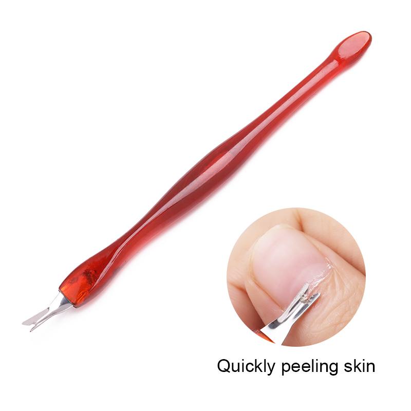 1Pcs Nail Art Red Cuticle Remover Quickly Peeling Skin Nail Tool