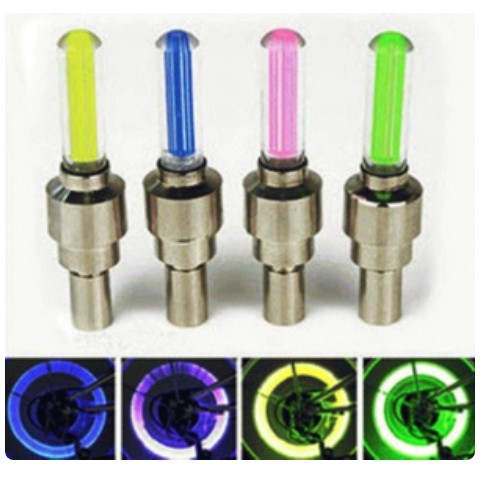 Tutup Pentil LED Ban Motor Mobil Sepeda Bike Car Tyre Neon Wheel LED 7 warna pelangi rgb