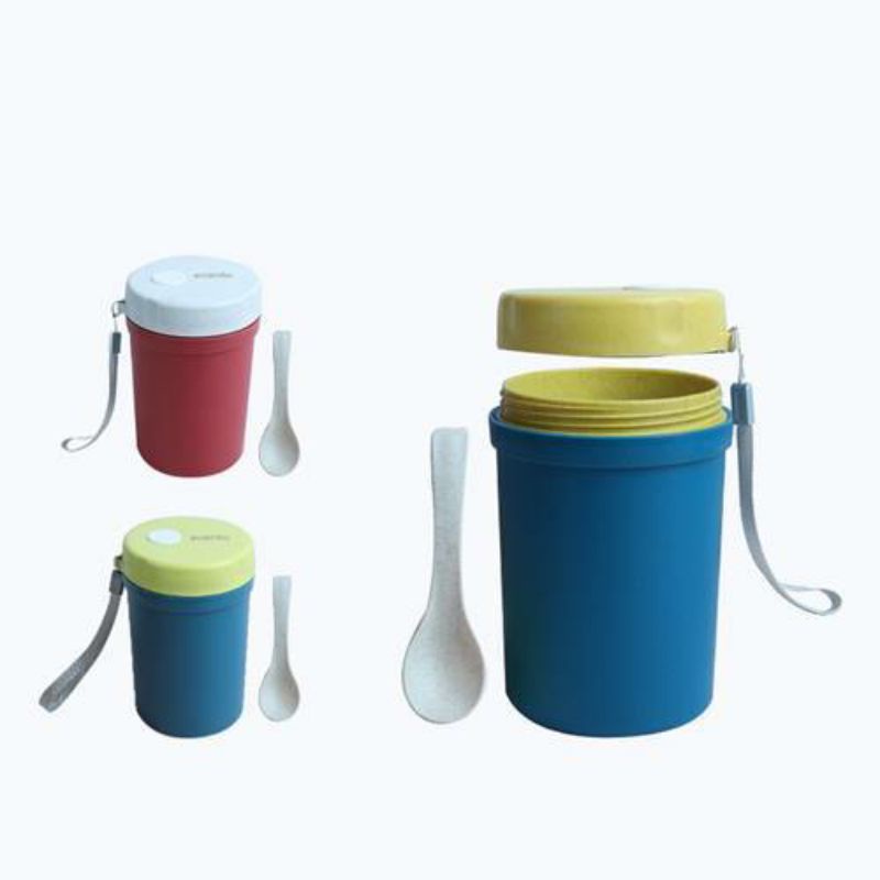 Ecentio wheat straw soup cup 350ml. blue