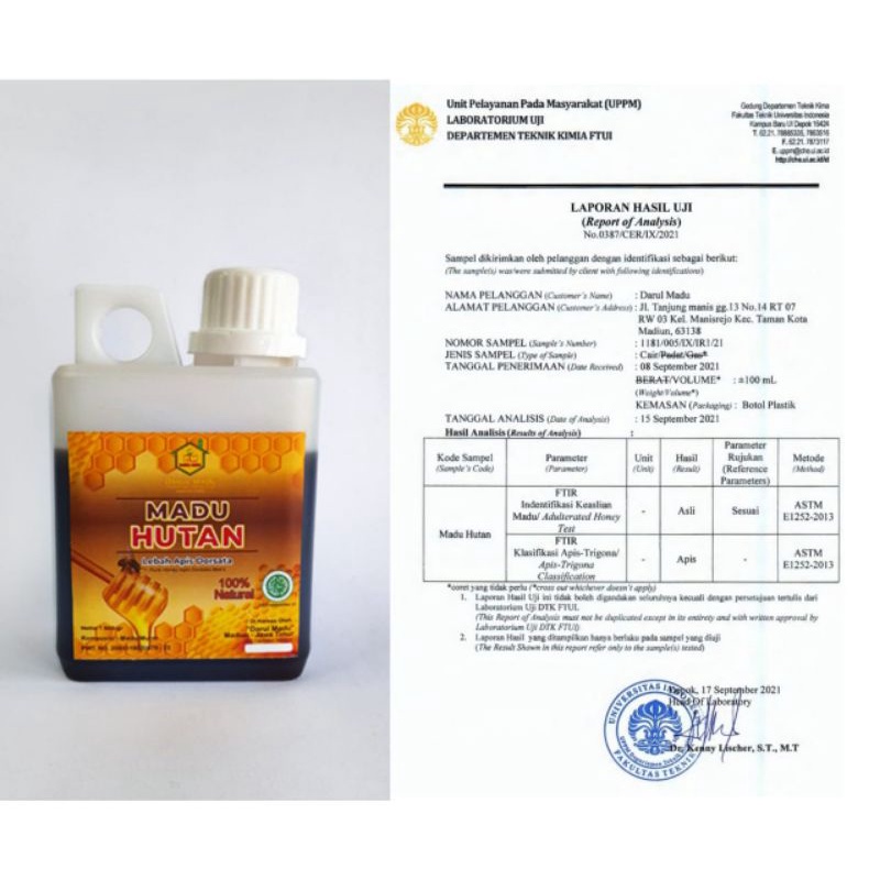 

MADU HUTAN 100% ORIGINAL (Apis Dorsata) 0,5 Kg + Bonus Makser