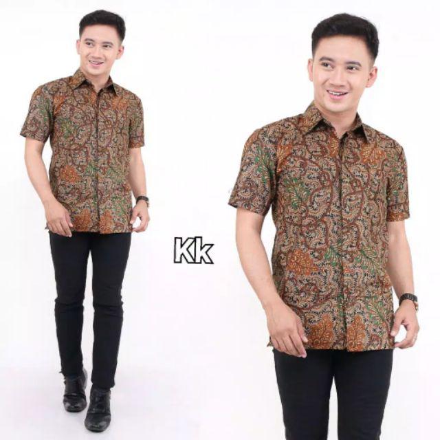 Bswart Batik Hrb026 Kenongo Hem Pendek Padi Pekalongan M L Xl Batik Pria Murah Modern Grosir
