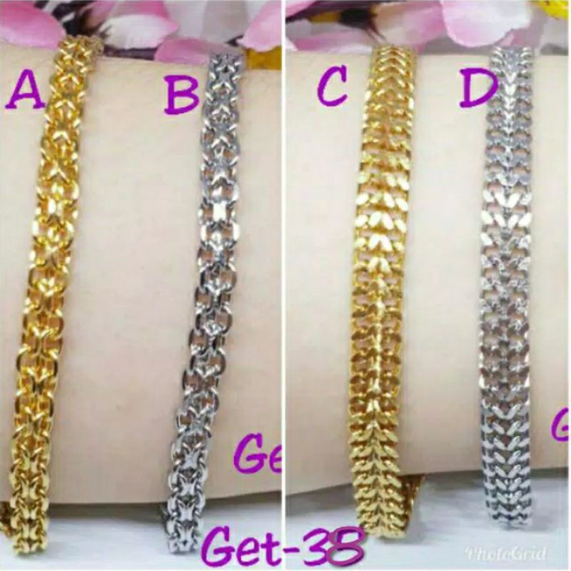 100%Gelang Rantai #G-38# titanium anti karat Uk17&amp;20cm