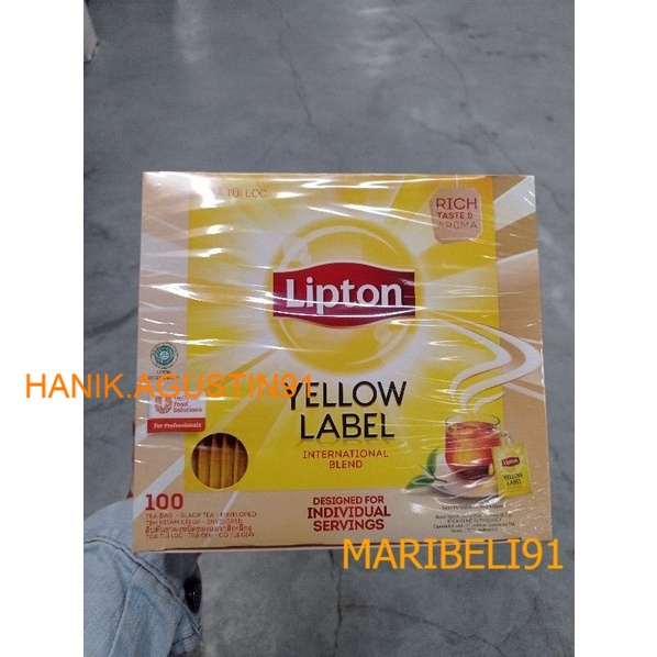 

Lipton Yellow Label Black Tea Bags Enveloped 100's / Teh Lipton / Teh Celup Lipton isi 100 pcs MB91