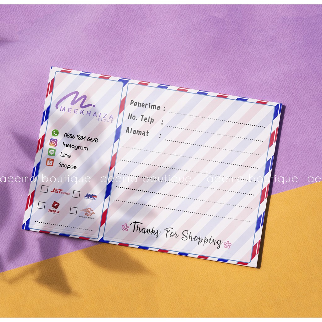 

LABEL PENGIRIMAN CUSTOM LANGSUNG TEMPEL MURAH / STICKER PENGIRIMAN ONLINE SHOP / STIKER PENGIRIMAN