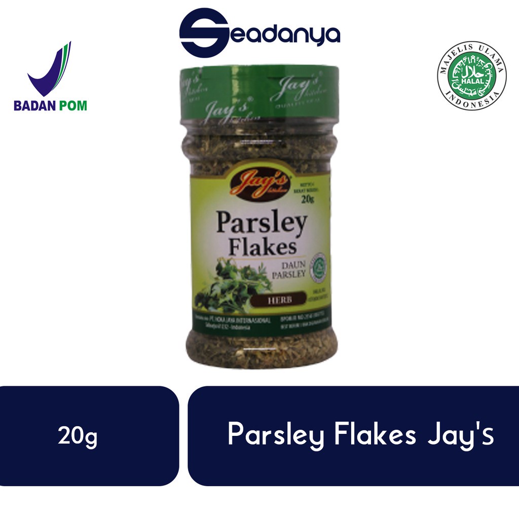 

Parsley Flakes Jay's Daun Parsley 20 Gram Halal MUI BPOM - Harga Promo