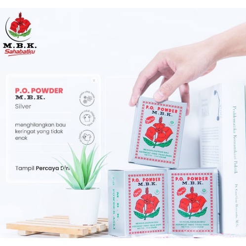 MBK Bedak Powder Putih - Silver - Menghilangkan Bau Keringat - Deodorant Powder - M.B.K - Sachet