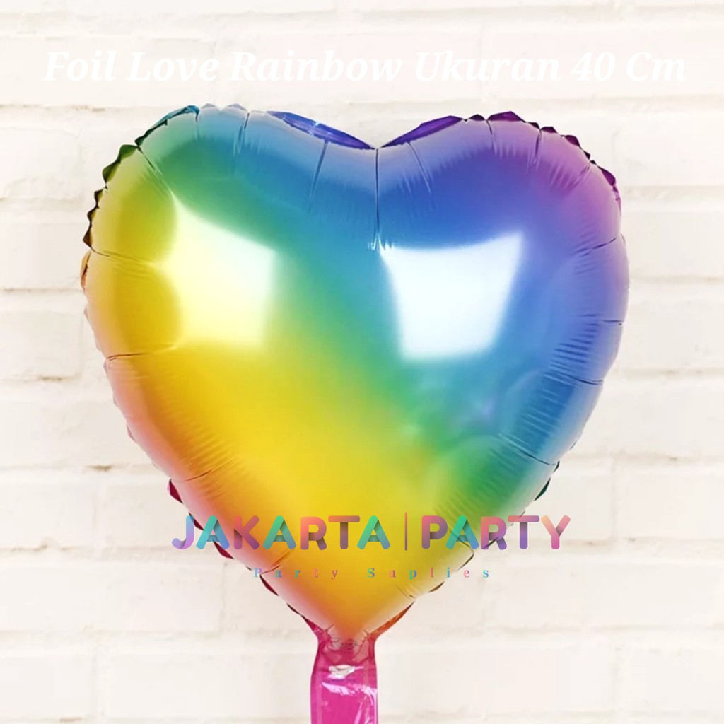 Balon Foil Love Rainbow / Balon Love / Balon Hati / Balon Valentine