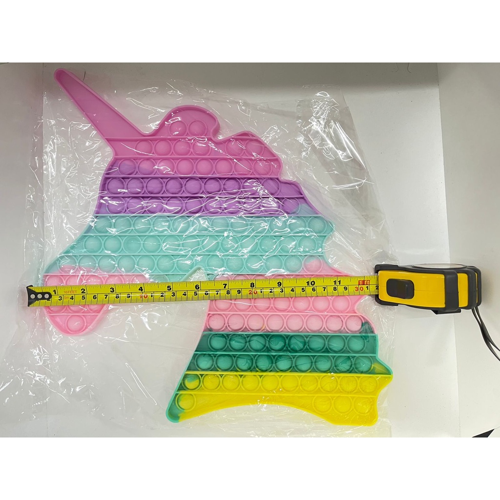 Fidget Toys Push POP IT / POPIT Mainan Anak Penghilang Stress Relieve Pop it Rainbow-Unicorn Pastel 30CM