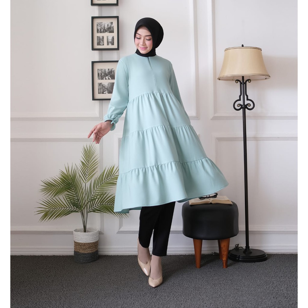 KLAIM VOUCHER 15K - BISA COD TUNIK MUSLIM LINEN LD 110 - DMN 3410