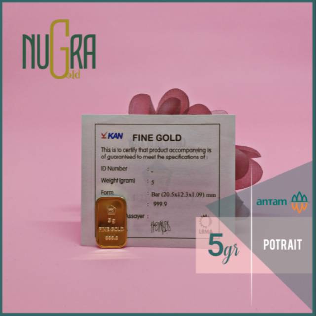 LM Logam Mulia ANTAM retro / klasik POTRAIT - 5 gram / gr / 5gr