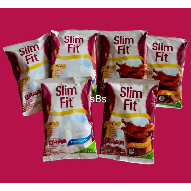 Susu Diet Slim &amp; Fit Sachet Slim Fit Tinggi Nutrisi Rasa Vanila Coklat 52 gram Slimfit Tubuh Langsing Ideal