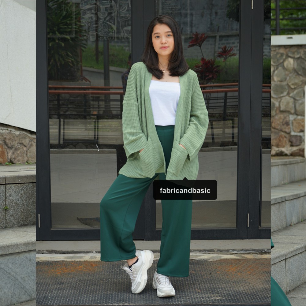 [ TEBAL ] Cardigan Rajut Oversize Wanita  |  Lavella Kardigan Rajut Oversize Outer Wanita-Mint